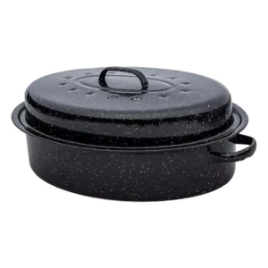 Γάστρα Εμαγιέ Μαύρη Οβάλ