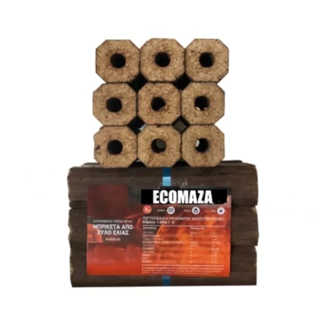 Briquettes - Μπρικέτες ξυλου - Ecomaza Messinia