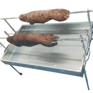 Ψησταριά Αρνιού Μονοκόμματη Διπλή για Δύο Αρνιά Ενισχυμένη με Ρόδες