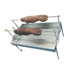 Ψησταριά Αρνιού Μονοκόμματη Διπλή για Δύο Αρνιά Ενισχυμένη με Ρόδες