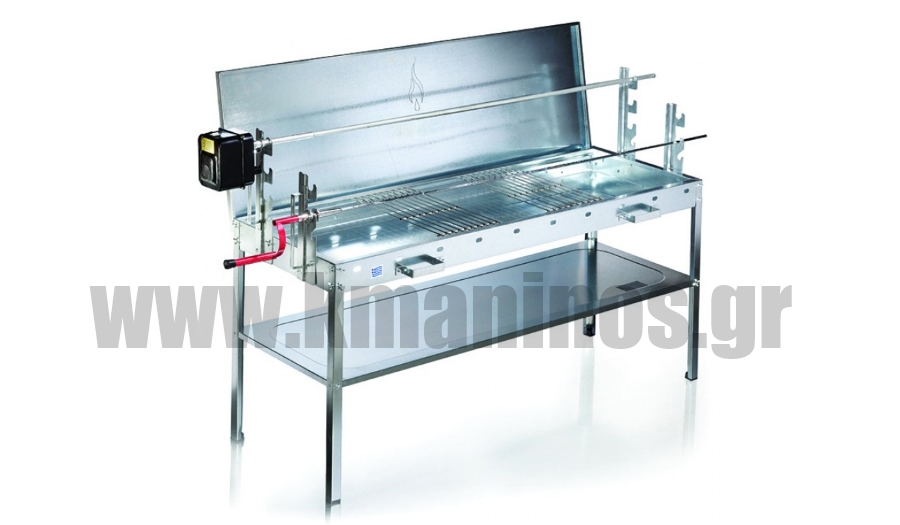 Ψησταριά Αρνιού Μονοκόμματη με Καπάκι Μήκους 145x50cm (Pitsilos)