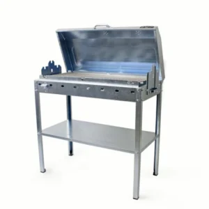 Ψησταριά Κάρβουνου με Καπάκι INOX BBQ 800 (Pitsilos)