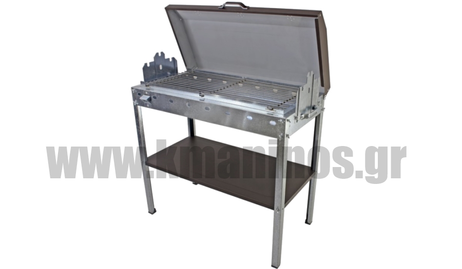 Ψησταριά Κάρβουνου με Καπάκι INOX BBQ 800 (Pitsilos)