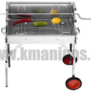 Ψησταριές Κάρβουνου BBQ με Πλάτη INOX & Ρόδες